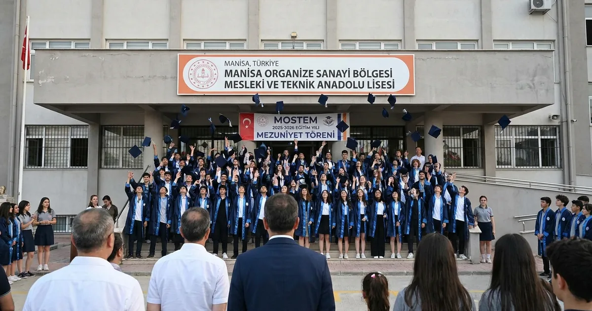 Manisa’da MOSTEM’den 408 yeni mezun: Kep fırlatma coşkusu - Manisa Bakış
