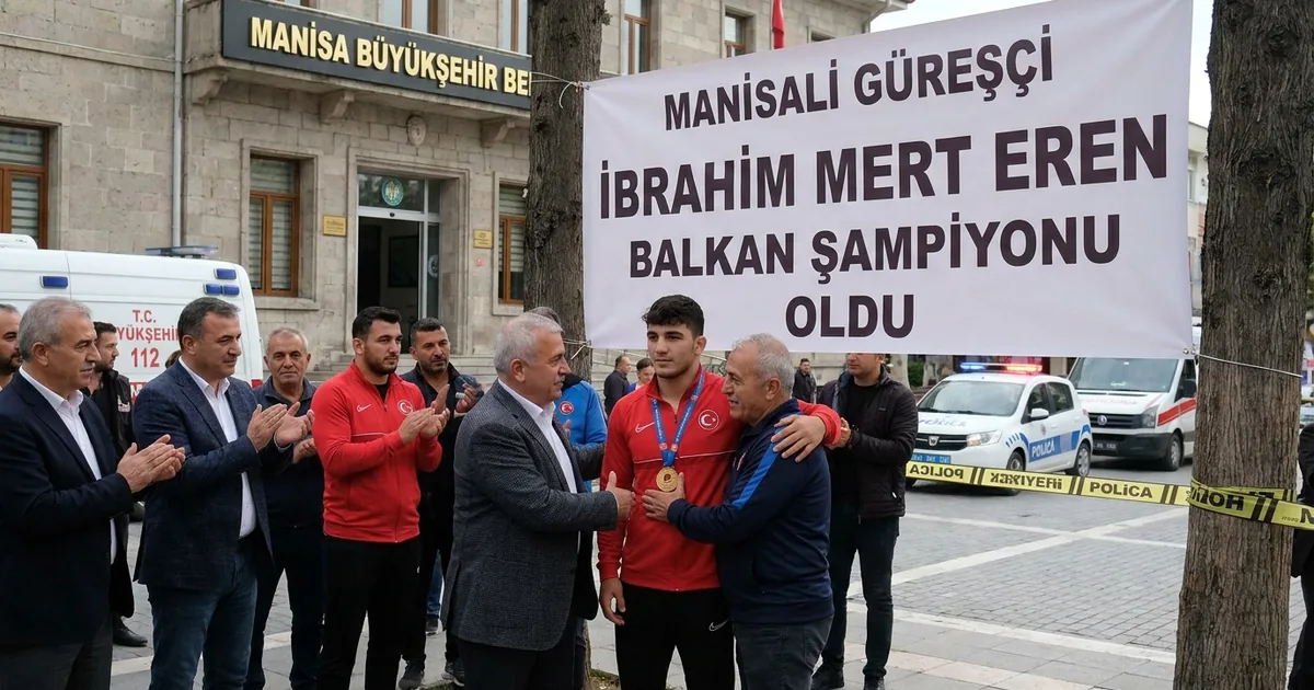 Manisalı güreşçi İbrahim Mert Eren Balkan Şampiyonu oldu