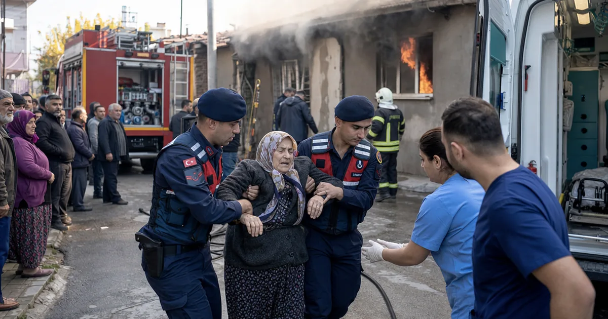 Muradiye'de can pazarı! Evde çıkan yangında yaşlı kadın kurtarıldı - Manisa Bakış
