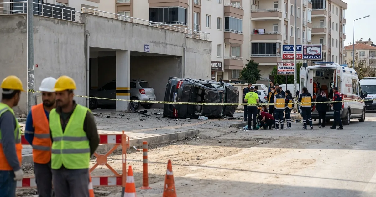 Manisa'da otomobil yayalara çarpıp takla atarak otoparka daldı - Manisa Bakış