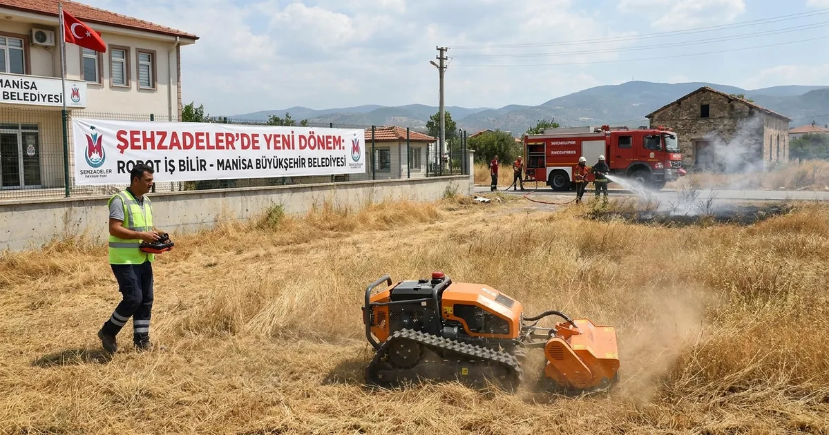 Şehzadeler'de yeni dönem: Otluk alanları robot temizliyor - Manisa Bakış