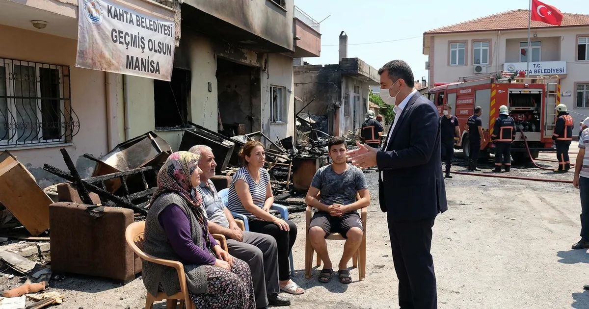 Yangın mağduru aileye ziyaret: Başkan Hallaç’tan destek sözü