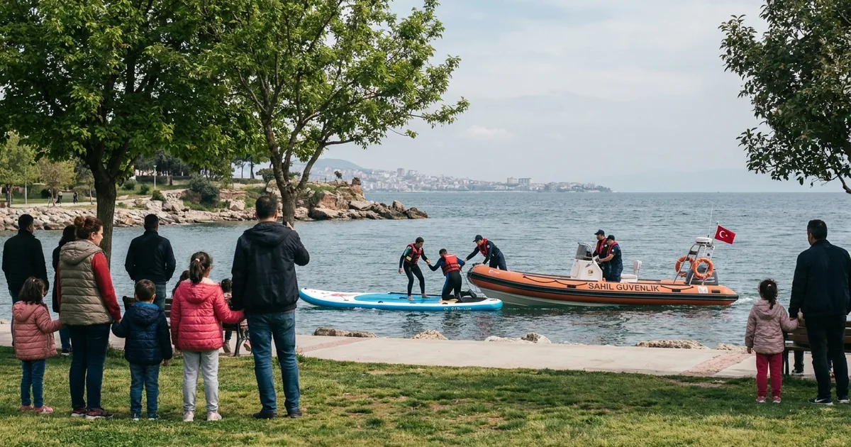 Kürek sörfü yaparken akıntıya kapılanlar ölümden döndü - Manisa Bakış