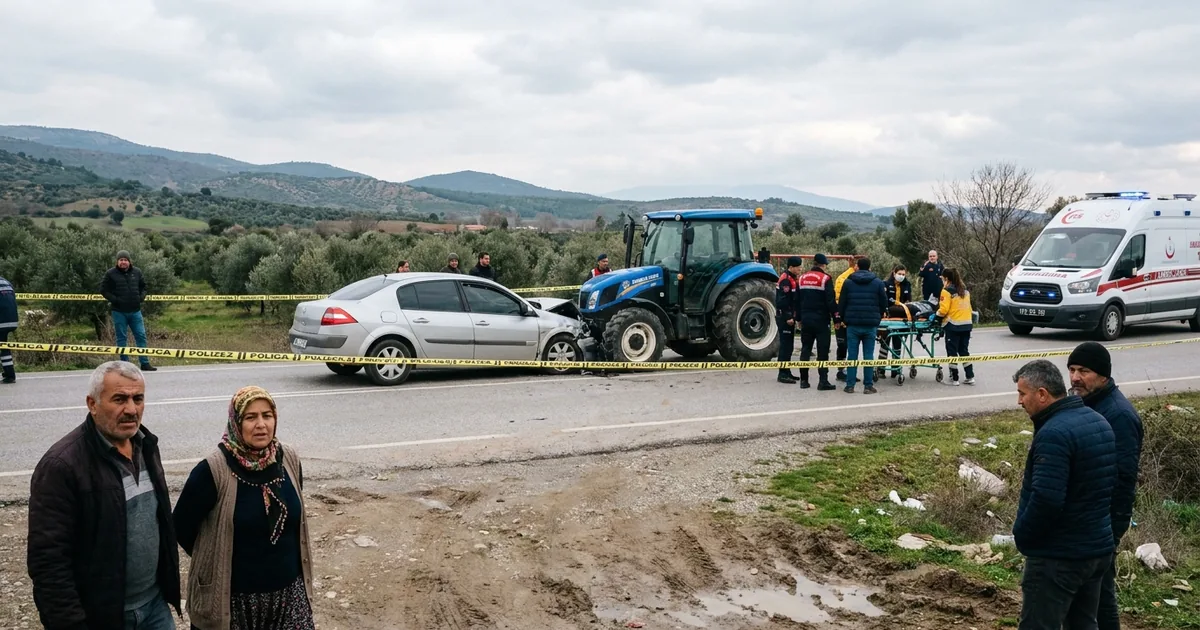 Selendi-Demirci yolunda otomobil ile traktör kafa kafaya çarpıştı - Manisa Bakış