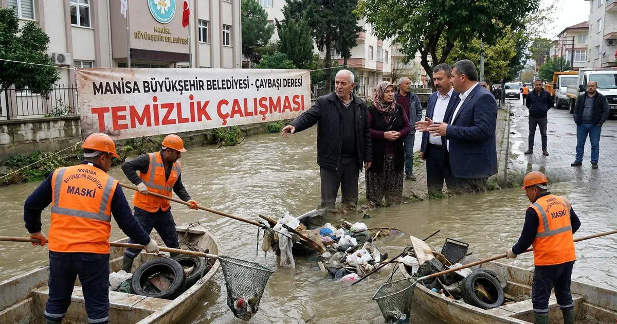 Manisa Büyükşehir Belediyesi Çaybaşı Deresi'ni temizledi - Manisa Bakış