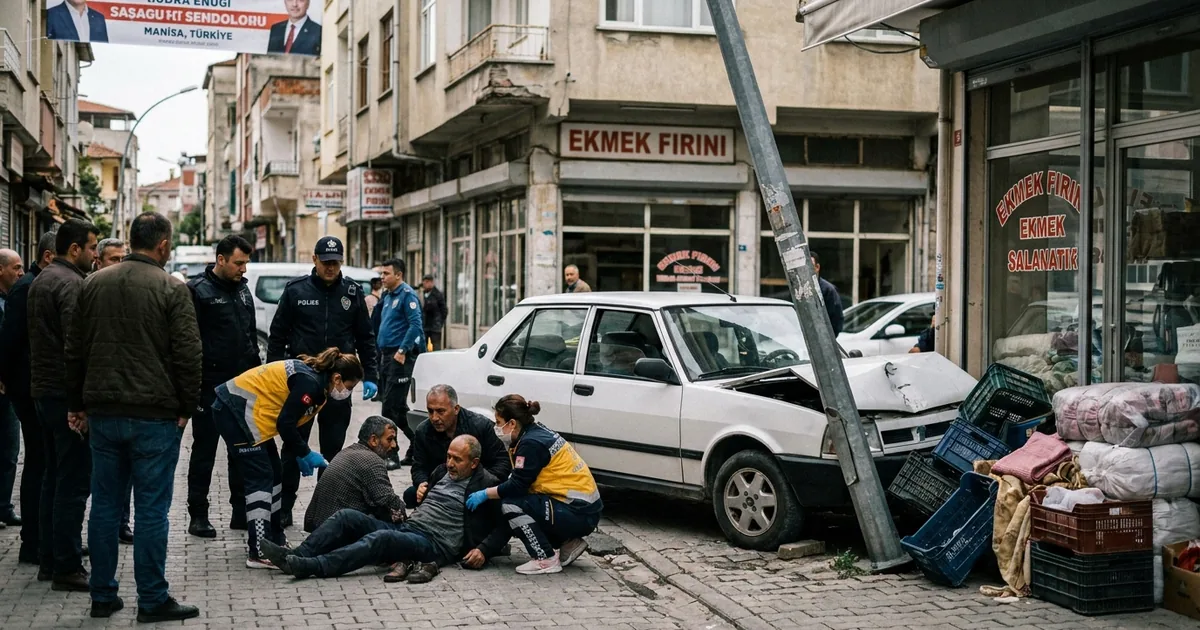 İ.A. yönetimindeki otomobil kaldırıma çıktı: 4 yaralı - Manisa Bakış