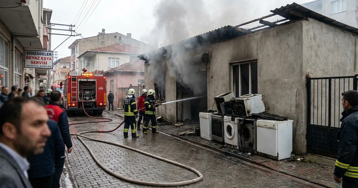 Beyaz eşya deposunda yangın: Maddi hasar büyük - Manisa Bakış