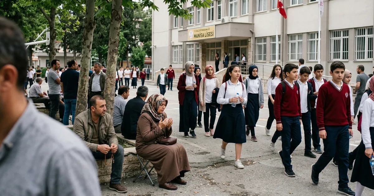 Manisa'da LGS heyecanı: Öğrenciler sınavda, veliler bahçede