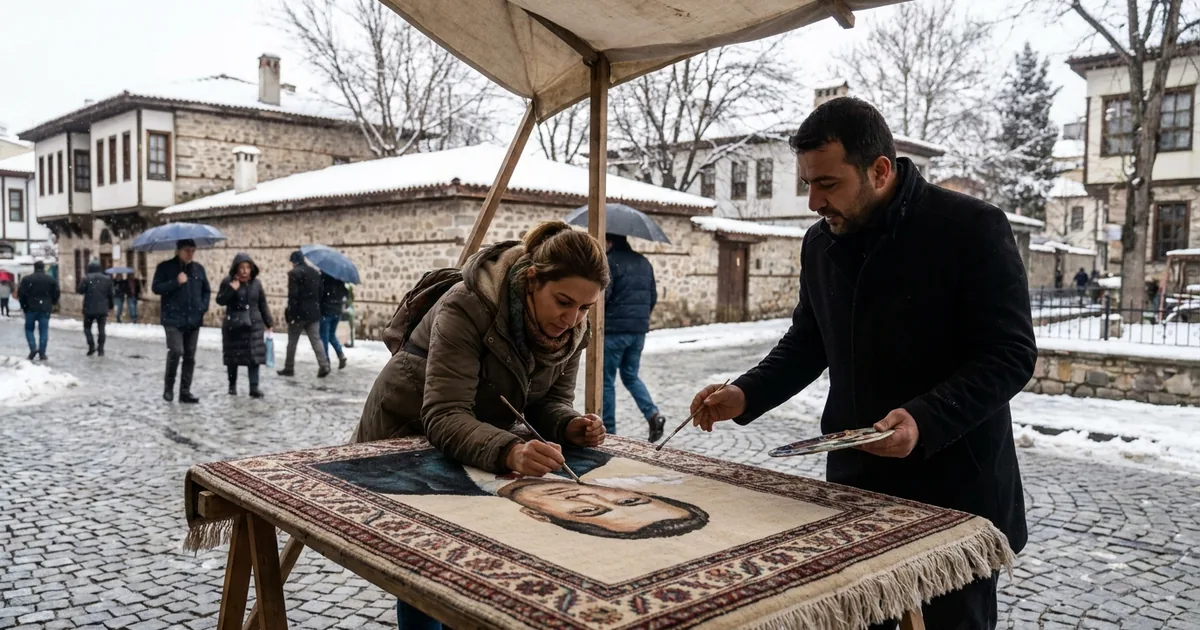 Manisa'da halı üzerine resim yapan çiftten benzersiz eserler - Manisa Bakış