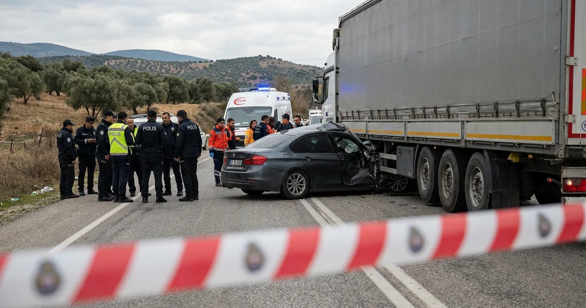 Manisa yakınlarında feci kaza: Otomobil tıra saplandı, 1 ölü - Manisa Bakış